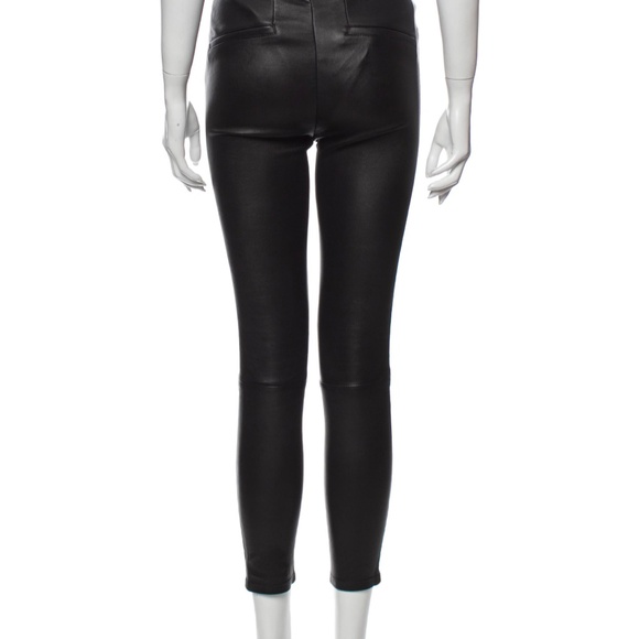 Helmut Lang Black Stretch Lambskin Leather Leggings / Skinny Pants - Picture 3 of 9